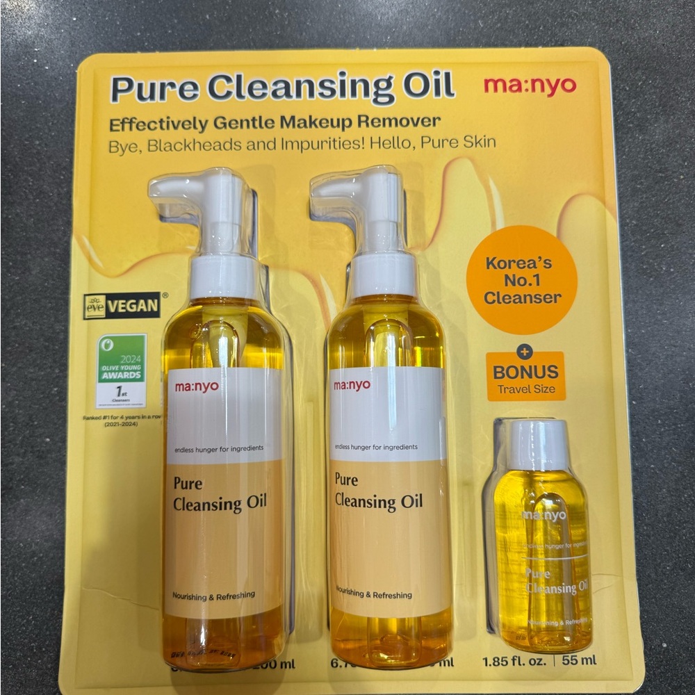 Manyo Pure Cleasing oil Korean No.1 Vegan pack of 2 and travel size,Summer need
